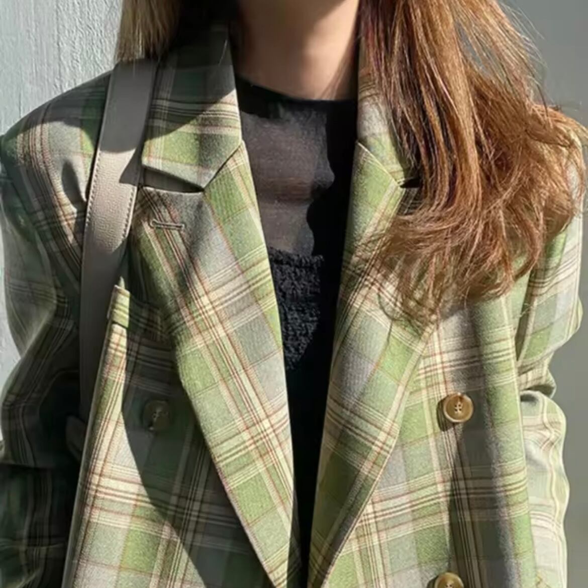 classical check big jacket