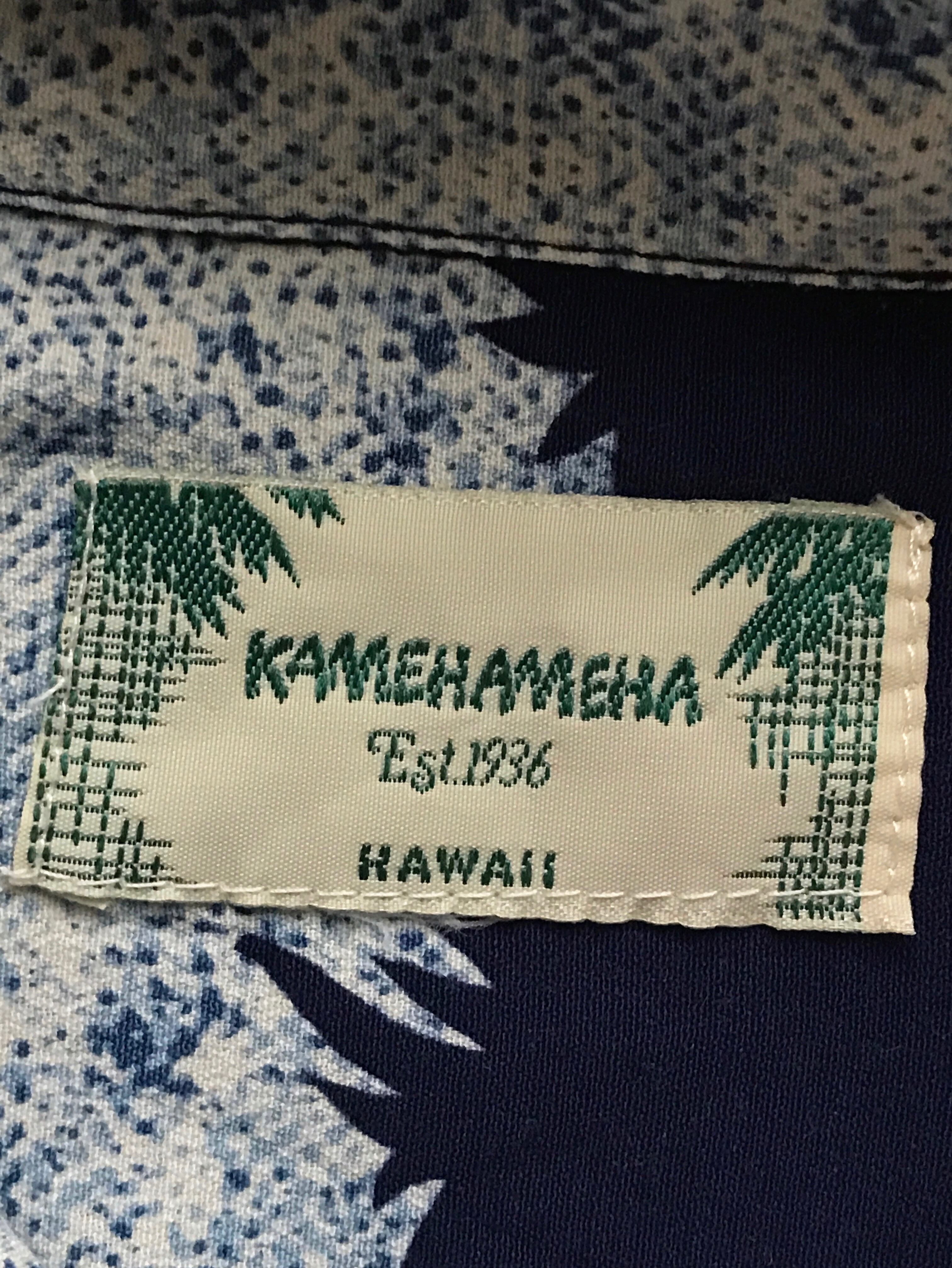 KAMEHAMEHA フラガール  レーヨンハワイアンシャツ 実寸(M)