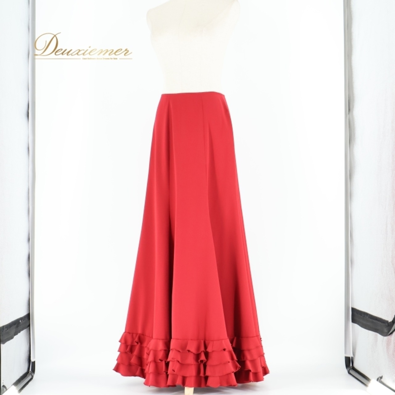 フラメンコ 衣装 ソニアジョーンズ SONIA JOHNES ペチコート ファルダ スカート ワインレッド 赤 フリル ボランテ レッスン 練習 ダンス パーティ 発表会 無地 レッド系 フラメンコ衣装 スカート ファルダ ワインレッド 赤色 フリル付き ダンス用 ペチコート 用 練習用 発表会用 レッスン着 深い赤 レディース