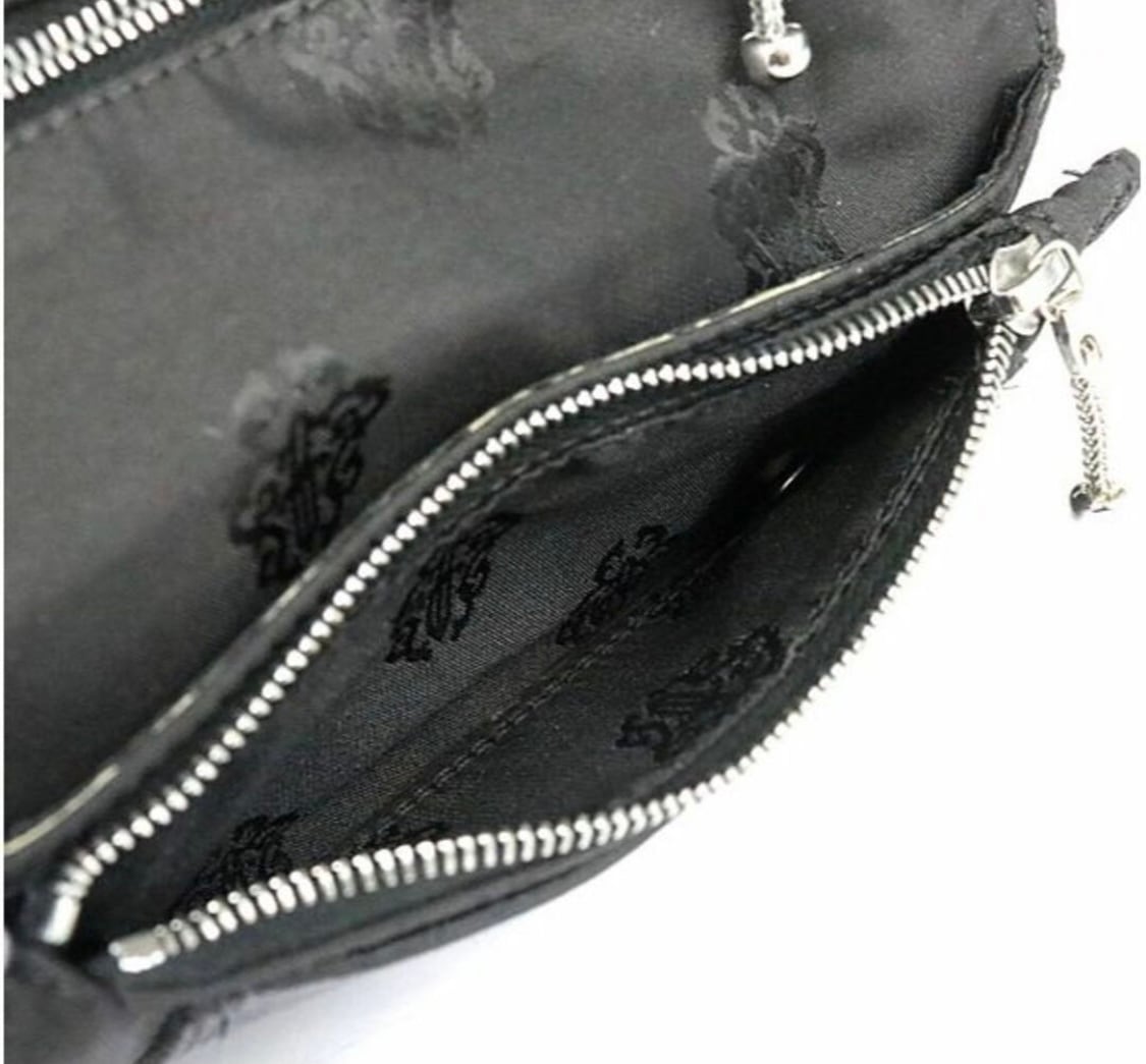 CHROMEHEARTS クロムハーツ 2ZIP ウォレット ストラップ付 黒 CHROMEHEARTS クロムハーツ 2ZIP ウォレット ストラップ付 黒