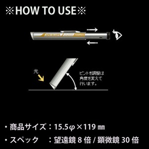 Fieldmark MM SCORP マイクロ スコープ 望遠鏡 8倍 顕微鏡 30倍 ルーペ 拡大鏡