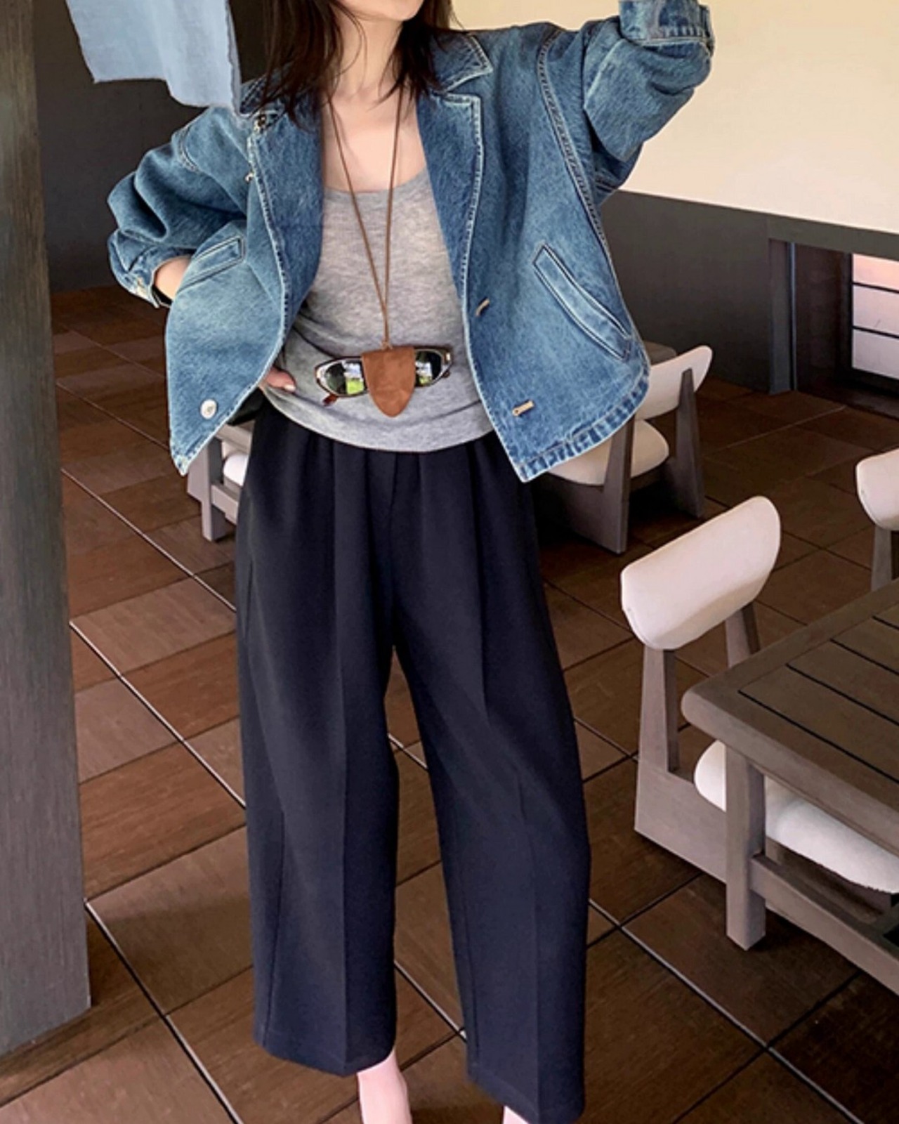 リラックステーラードデニムジャケット A0581 - 3