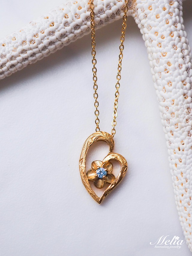 Heart plumeria necklace