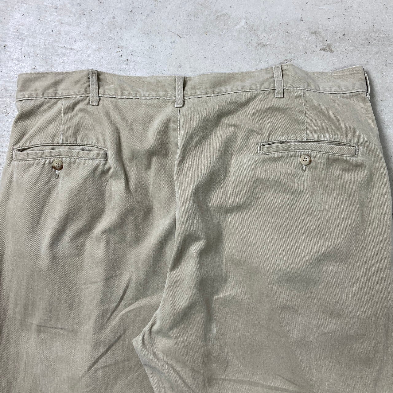 -90s ポロバイラルフローレン ポロチノ USA製 実寸33×32 アイボリー 90s Polo ラルフローレン チノパン ベージュ系 33×32 PRESTON PANT