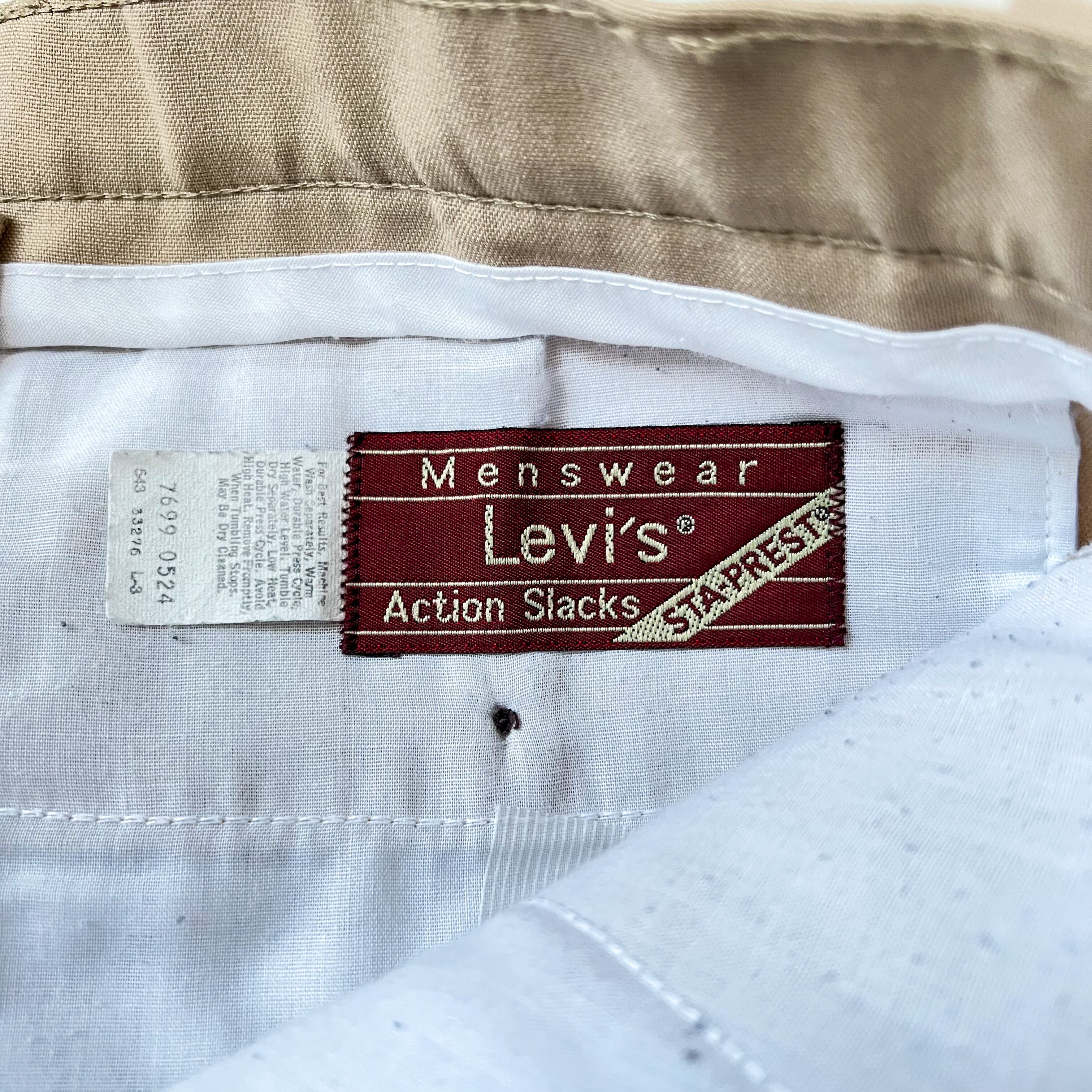 80's Levi's ACTION SLACKS TALON USA ベージュ