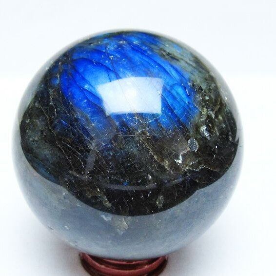 ラブラドライト 丸玉 81mm スフィア 置物 一点物 151-9156