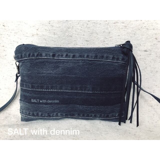BlackDenimボーダーショルダーポーチ No.3570