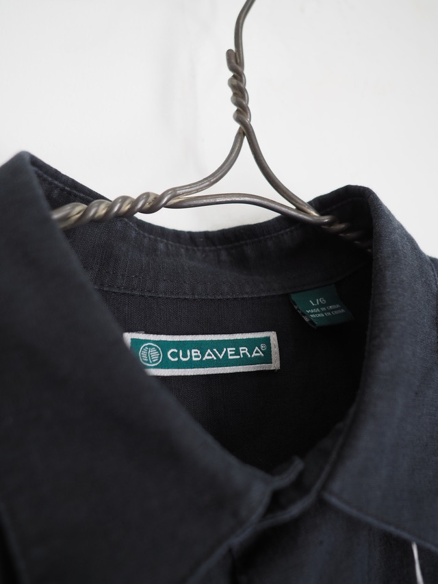 1990’s~ CUBAVERA Botanical Embroidery Linen Cotton Shirt／L
