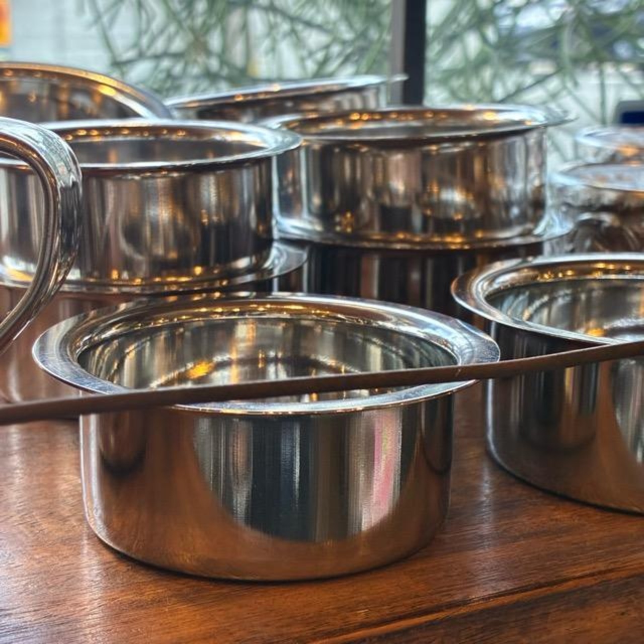 India Stainless Steel Curry Small Plate, Small, Round, Suitable for Outdoor Use