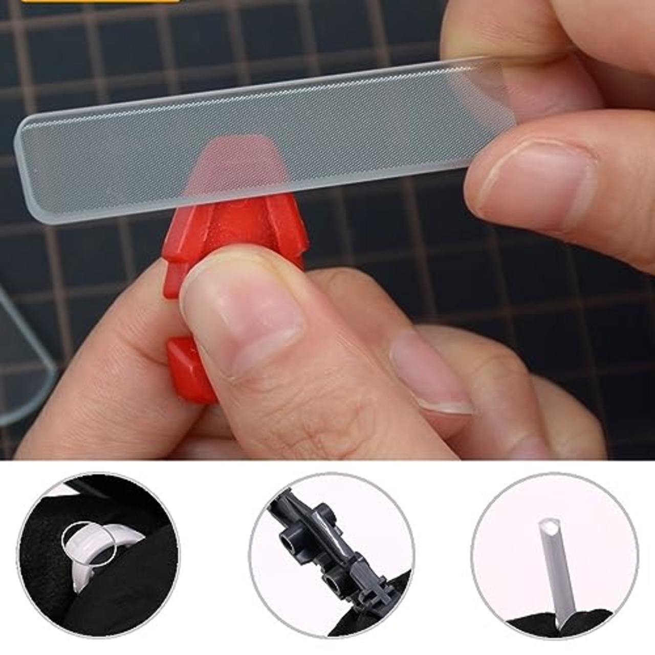 MACUJO ガンプラ やすり 5点セット プラモデル ガラスヤスリ ゲート処理 金属 セット 模型用ヤスリ ゲートフィニッシャー 鏡面仕上げ 目詰まりしにくい 水洗い可能 フィギュア/プラモの仕上げ用