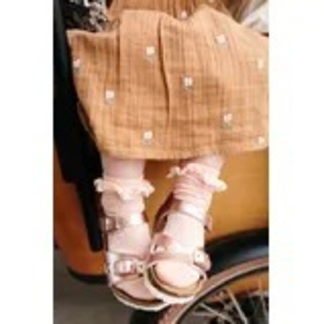 即納【Collegien】コレジアンPauline - Lightweight Ribbed Socks with Broderie Anglaise - Aigue Marine