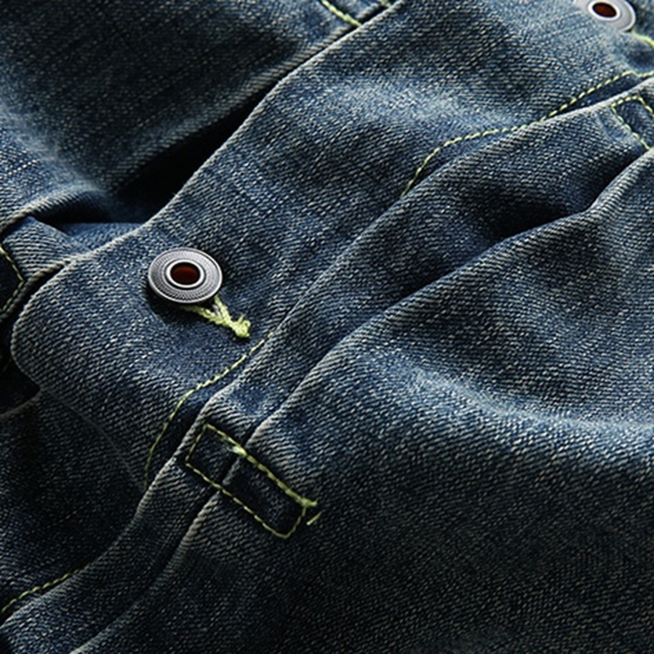 Denim Fabric Button Front Long Sleeve Shirt ◇H0506