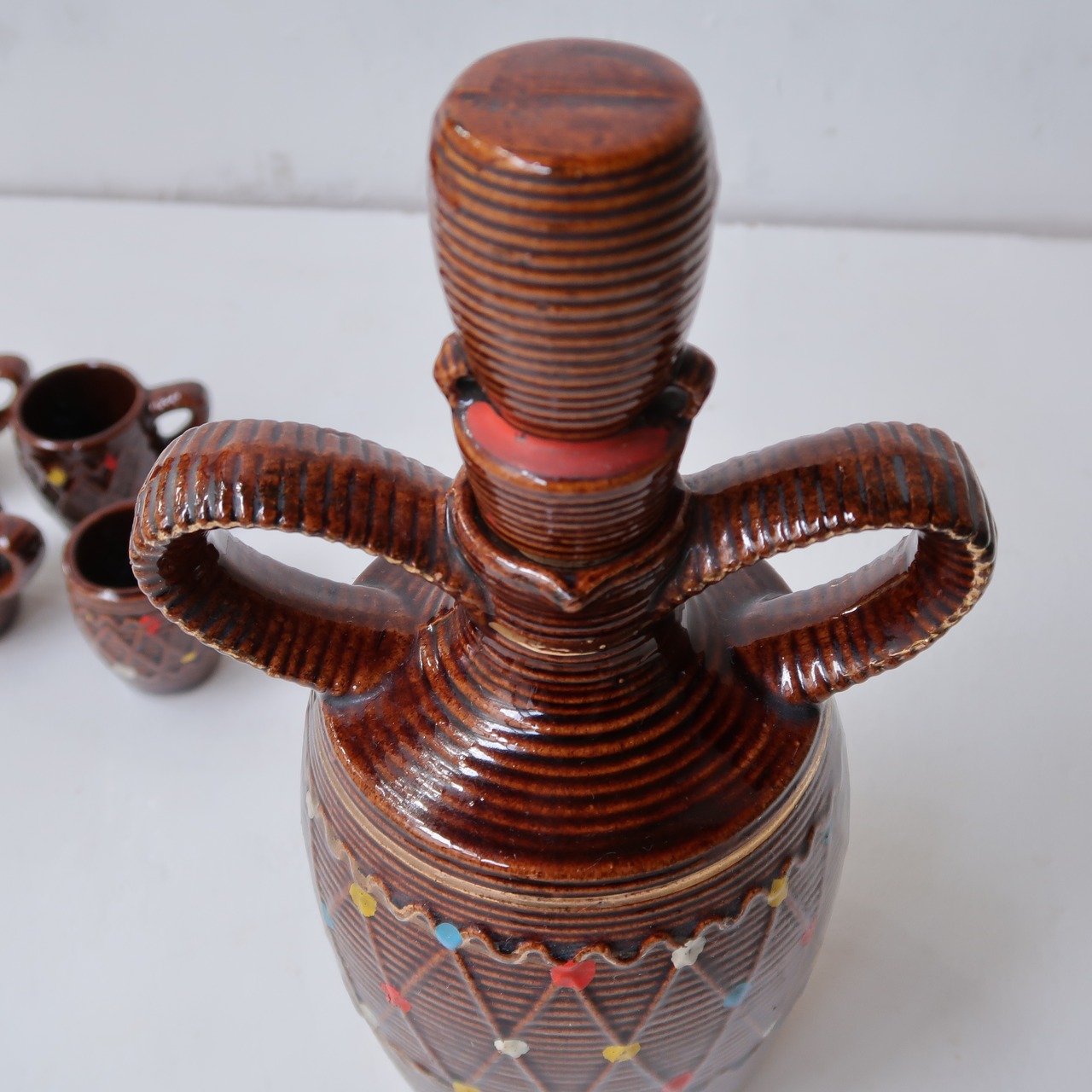 カラフルドットの花瓶とミニカップ