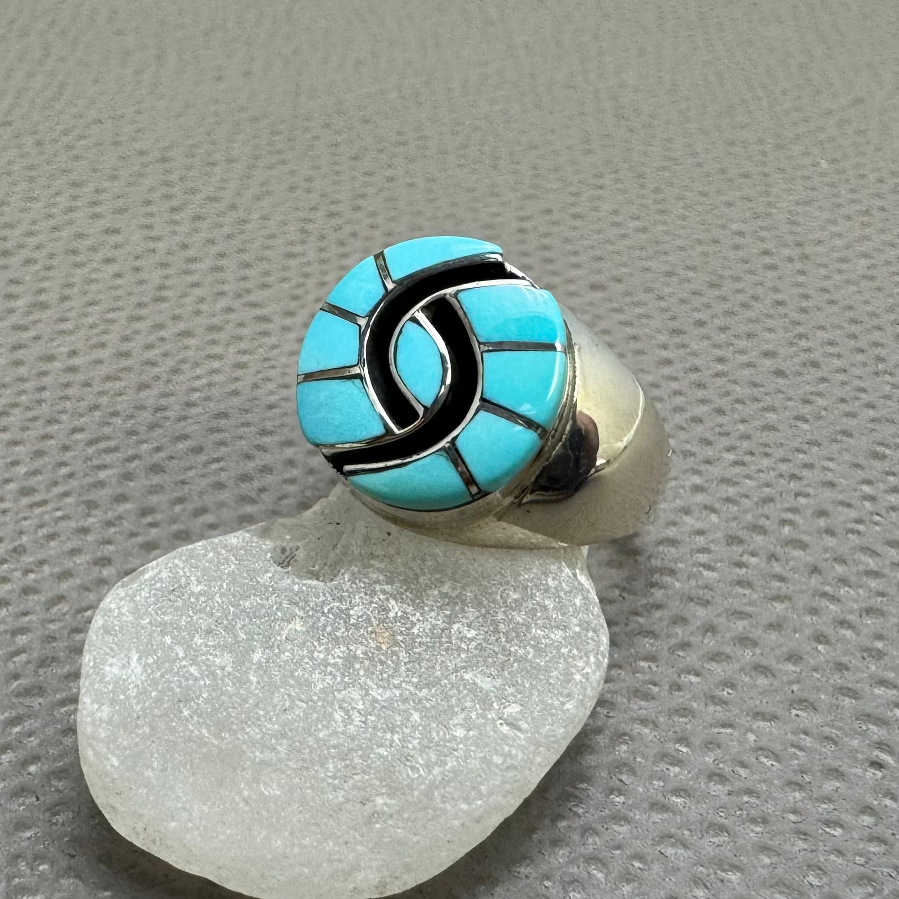 ZUNI（ズニ）族 Sheldon Lalio作 ターコイズバングル シルバー ホピ