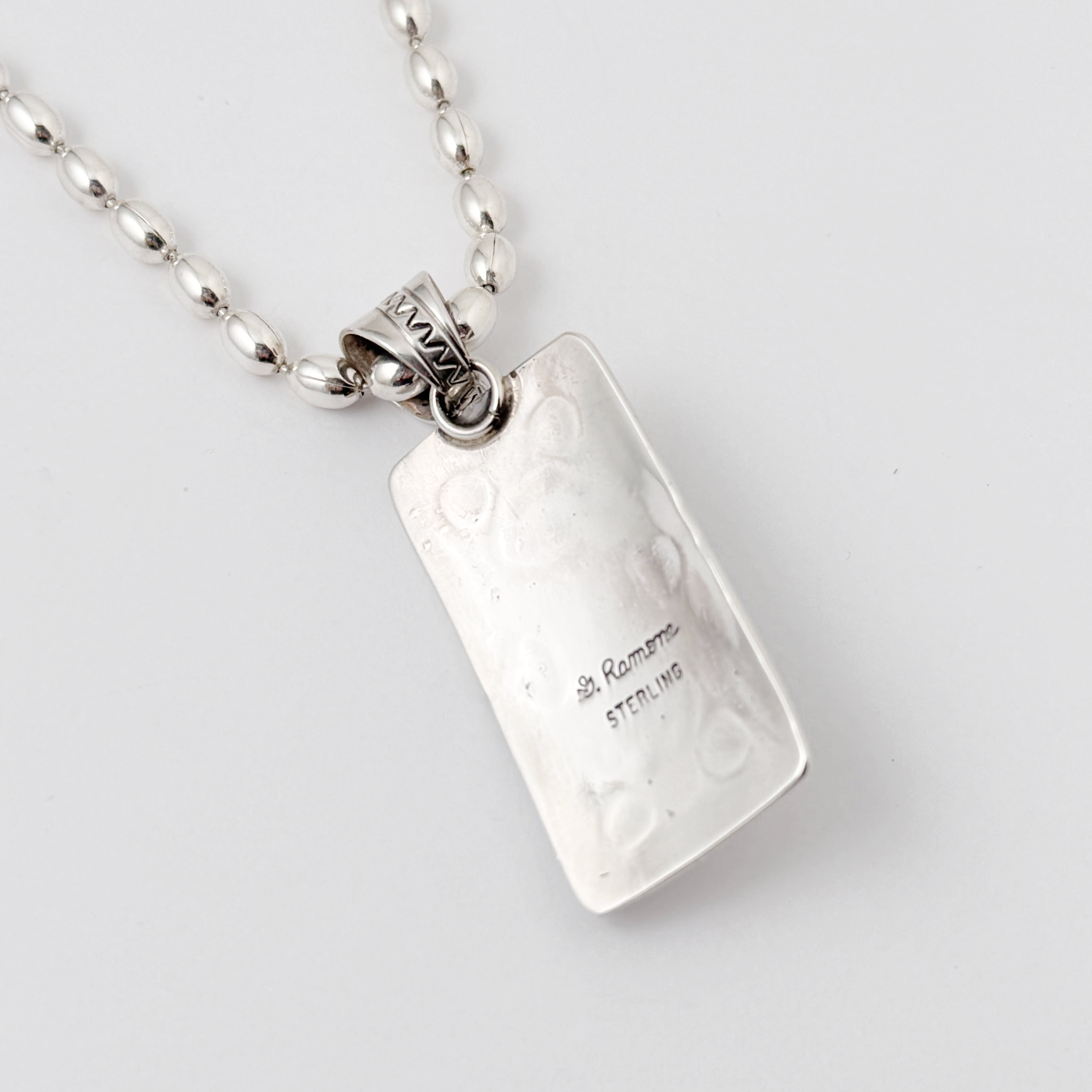Indian Jewelry 》レクタングル KINGMAN ターコイズ ペンダント