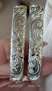 エンベッドハワイアンシルバーバングル(S/Silver)