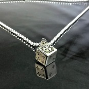 DICE : CROSS BALL CHAIN NECKLACE / クロスダイスボールチェーンネックレス