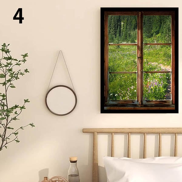 単品 33×43cm アートパネル 枠付き フレーム絵画 窓 だまし絵風