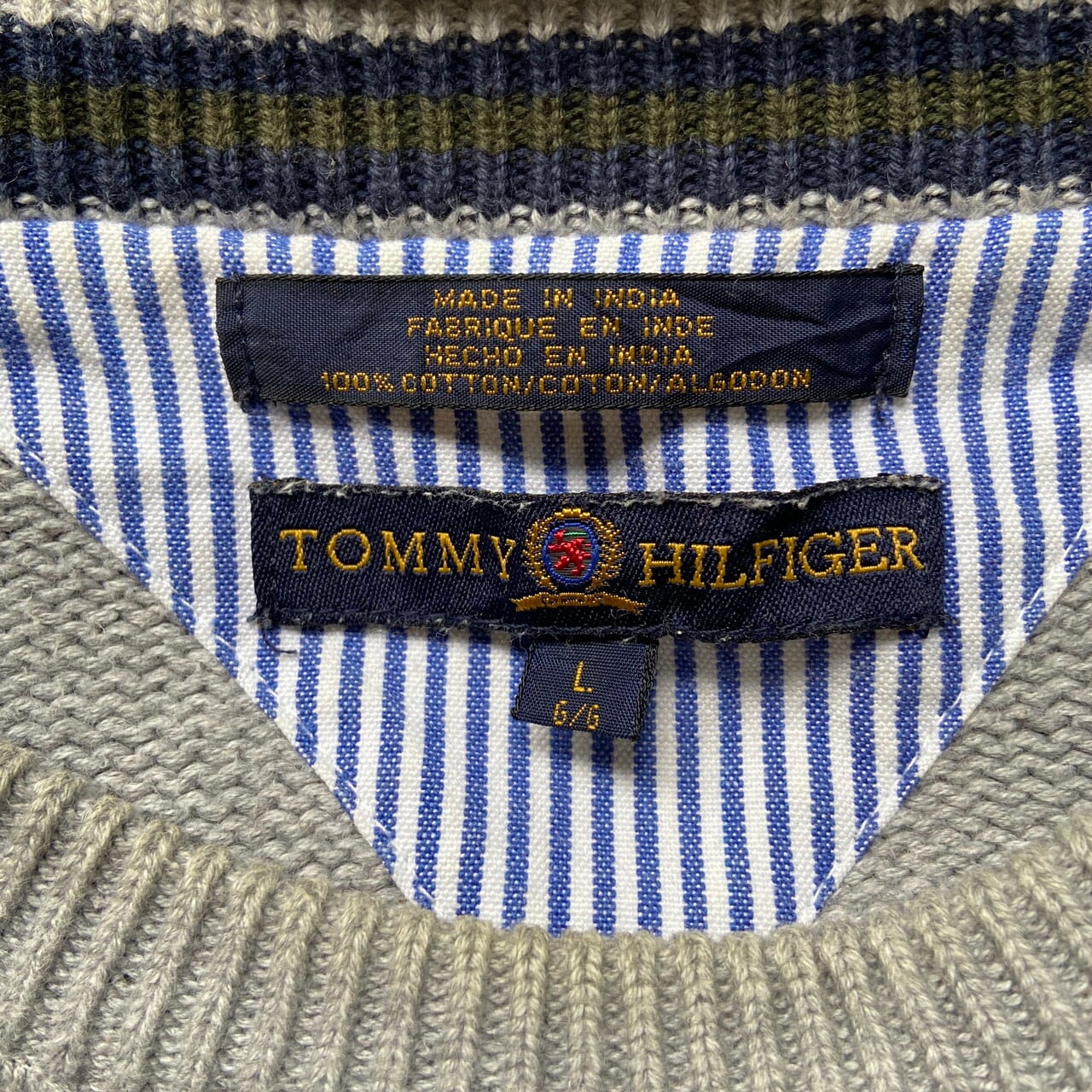 90年代 TOMMY HILFIGER トミーヒルフィガー コットンニットセーター ...
