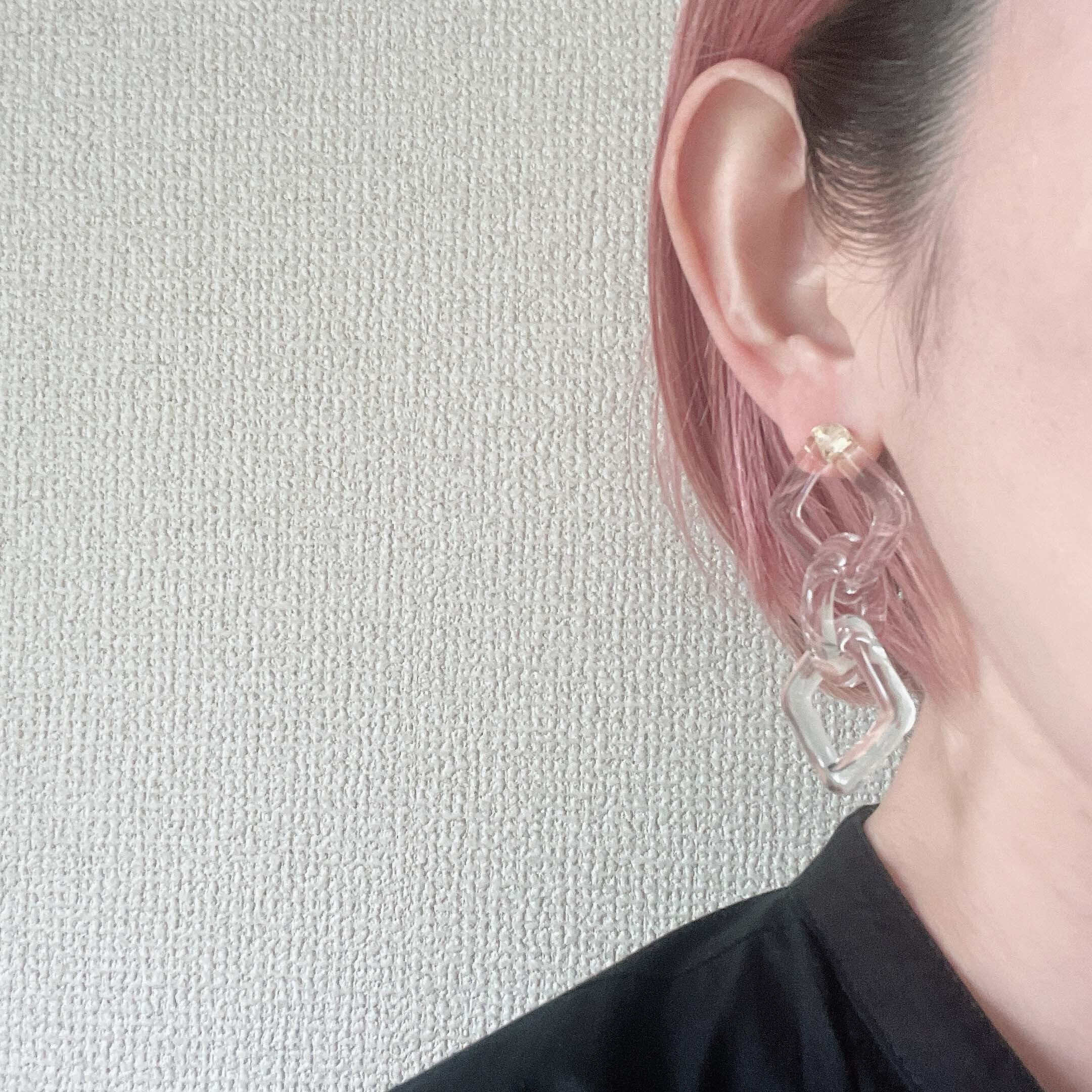 Glass Chain Earrings ガラスチェーンイヤリング | dix ONLINE STORE