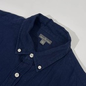 LL BEAN SIGNATURE エルエルビーン BD ボタンダウン 長袖シャツ M/ネイビー メンズ 麻