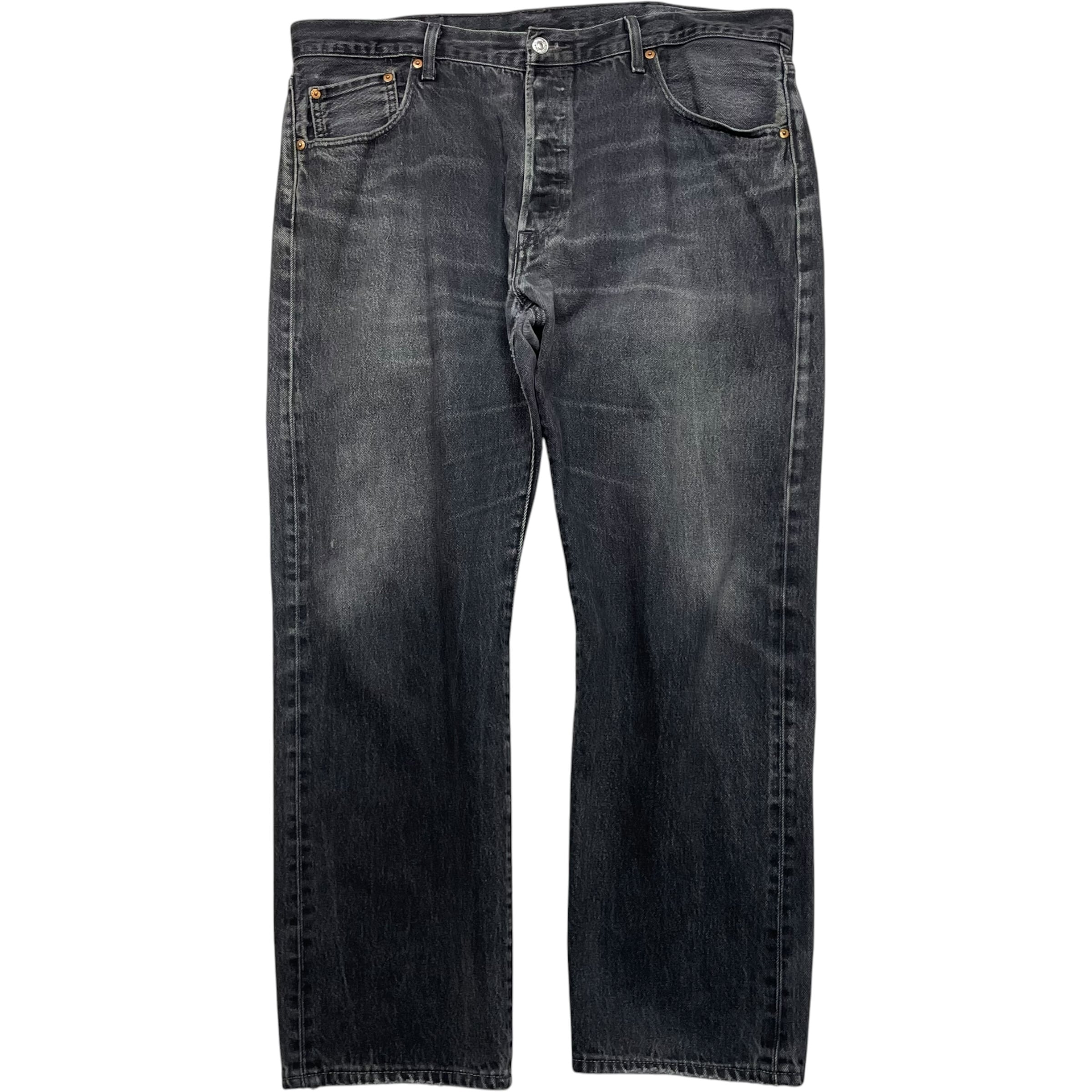 《実寸W40L29》Levi's リーバイス 501 デニムパンツ ヒゲ 色落ち アタリ ブラック no.10384