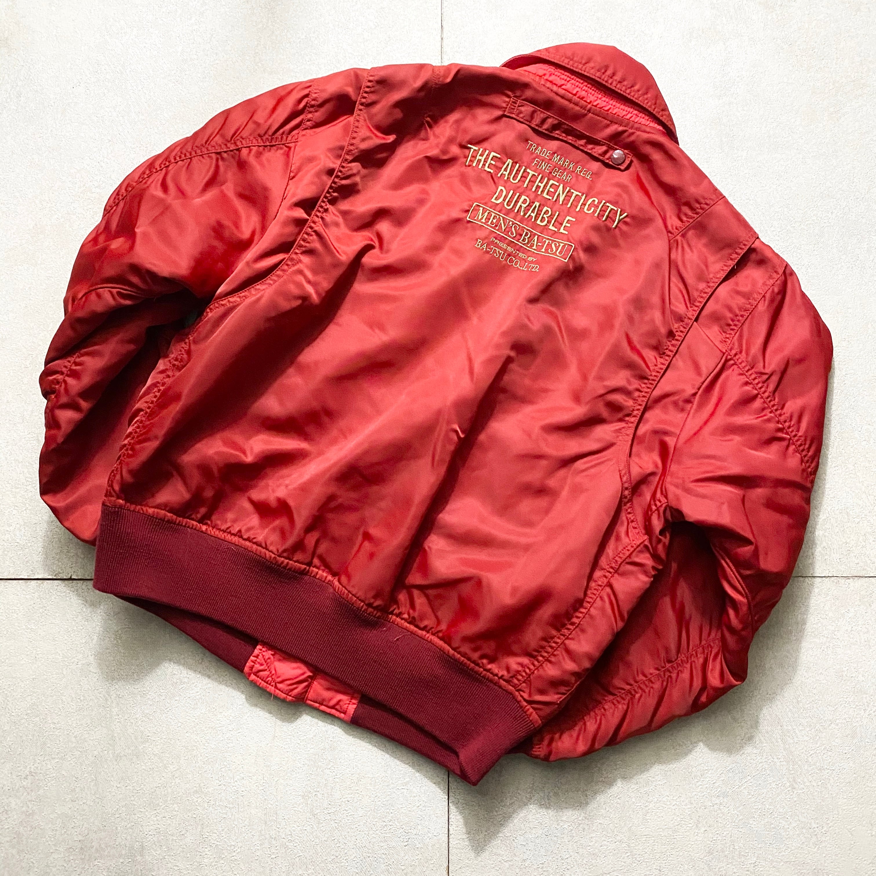 MEN’S BATSU　 リバーシブル フライト ジャケット　MA-1 赤 old MEN'S BA-TSU red color flight motif reversible jacket | NOIR
