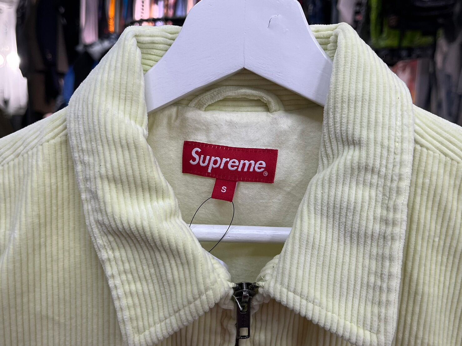 Supreme CORDUROY ZIP JACKET PALE YELLOW SMALL 54205 | BRAND BUYERS 
