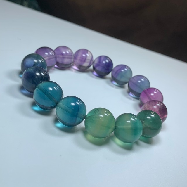 3.レア色☆発色美✩グラデーションフローライトブレスレット