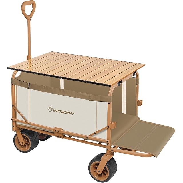 アウトドアワゴン オリーブ×タン (大型タイヤ/耐荷重150kg/自立 アウトドアワゴン オリーブ×タン (大型タイヤ/耐荷重150kg/自立