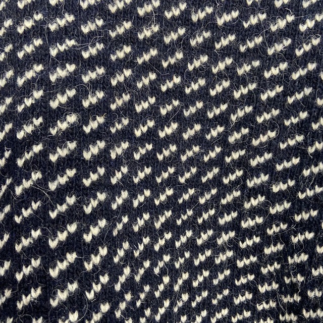 80s LLBean バーズアイニット L ノルウェー製 ウールレーヨン