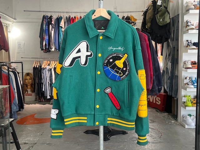 A FEW GOOD KIDS ROCKET COLLEGE JACKET GREEN MEDIUM 79802