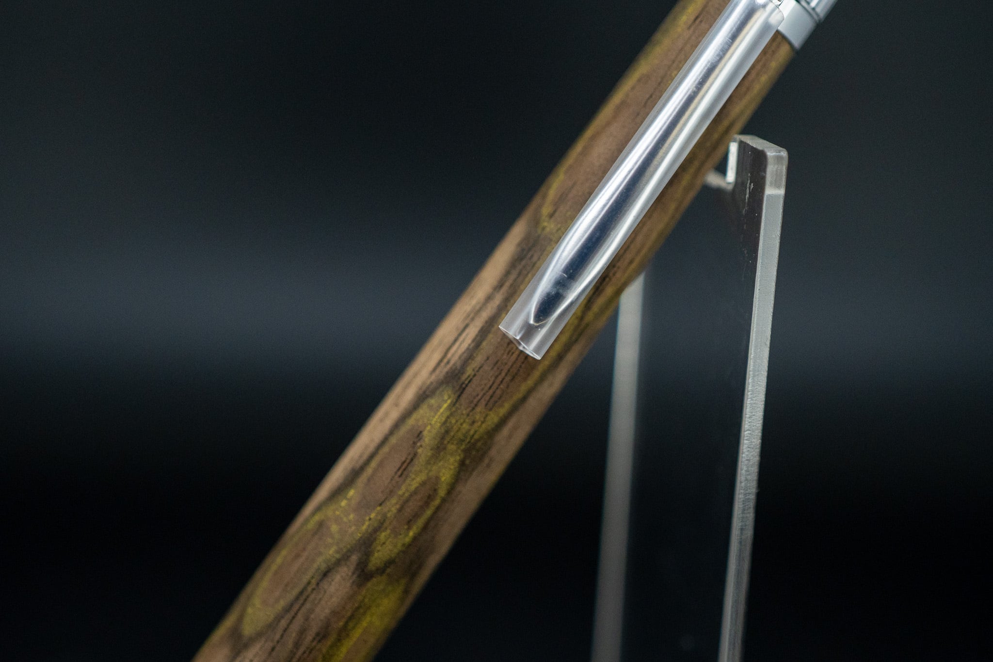 【魅惑の黒い紋様】黒柿 孔雀杢 極上 ⑧ silver MP