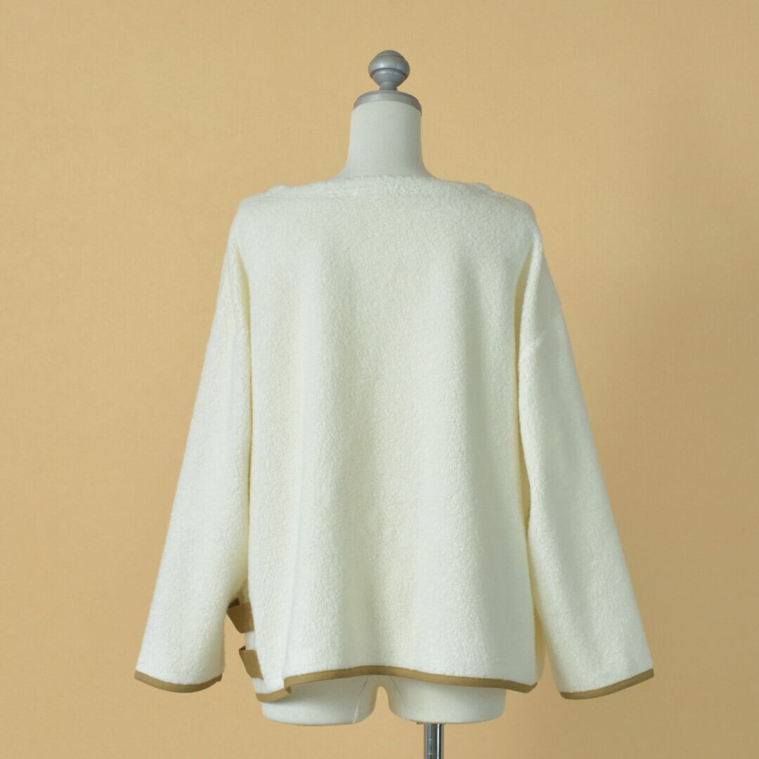 Fabrique en planete terre ファブリケアンプラネテール ナバルデザイン・フリースプルオーバー・エクリュ