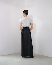 i’m here - UN(I)FORM Pleats Skirt :Navy|制服ウール混/4面プリーツ/ウォッシャブル