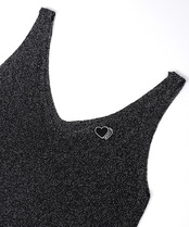 【直営限定ITEM】Wハートパッチラメキャミソール (GRAY) CQ-46122H