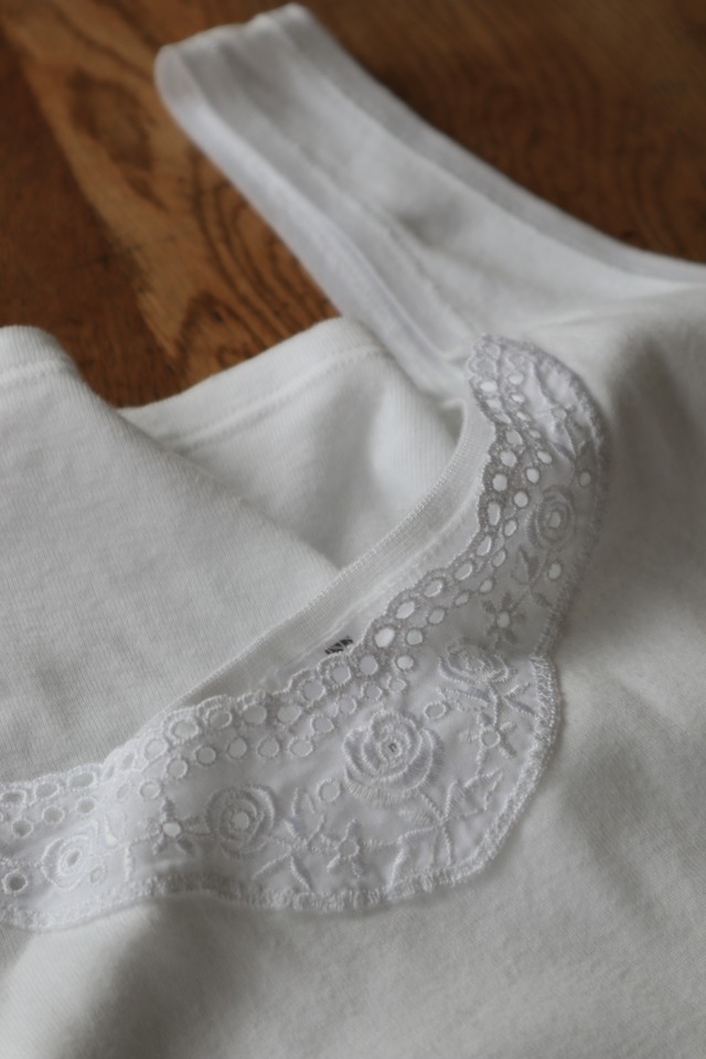 Euro cotton eyelet lace tank tops