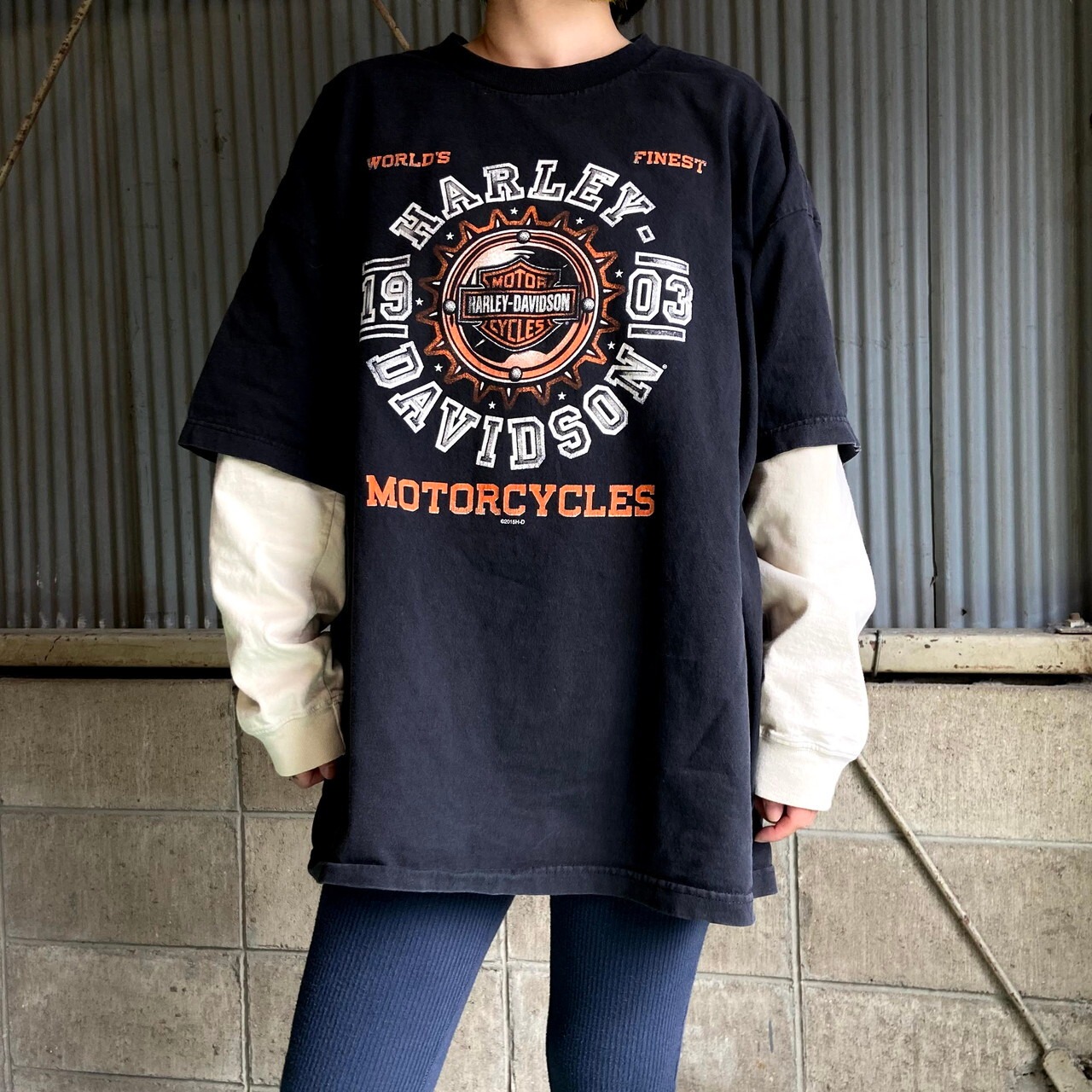 ビッグサイズ Harley-Davidson ハーレーダビッドソン フロントロゴ 