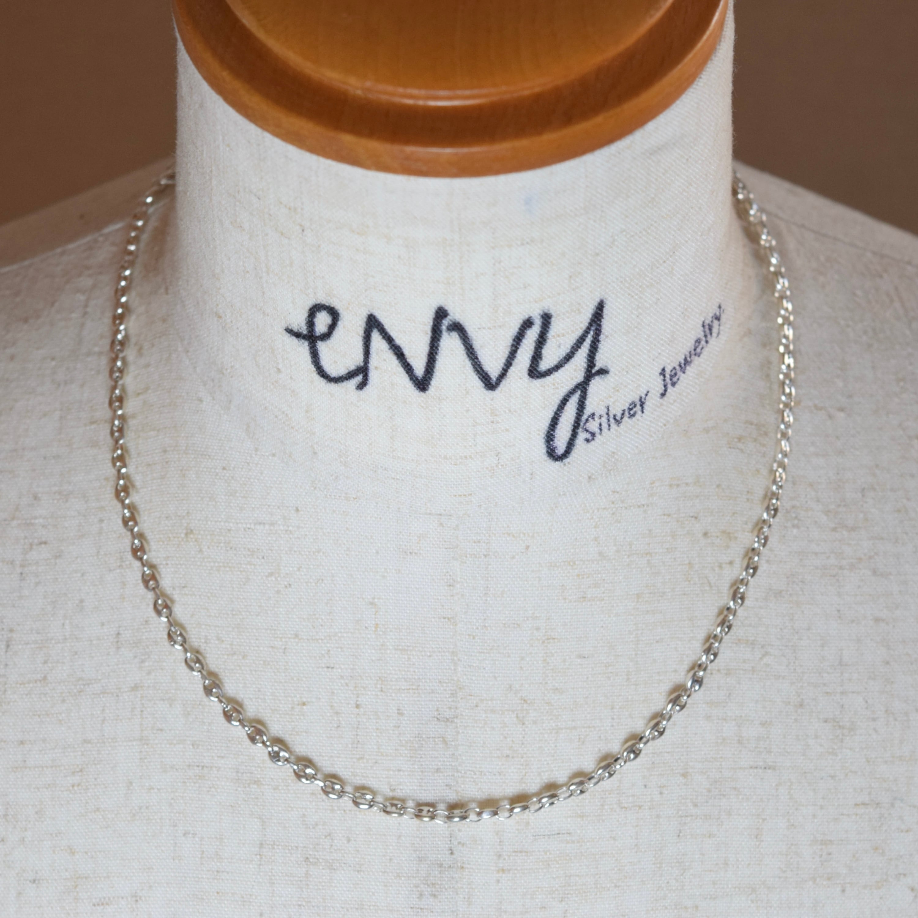 シルバー925 Silver 豚鼻チェーンネックレス/軽研磨仕上げ