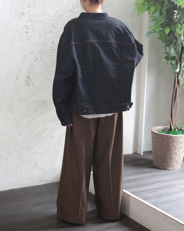 【hunch】ポリツイル タックパンツ　(250963)