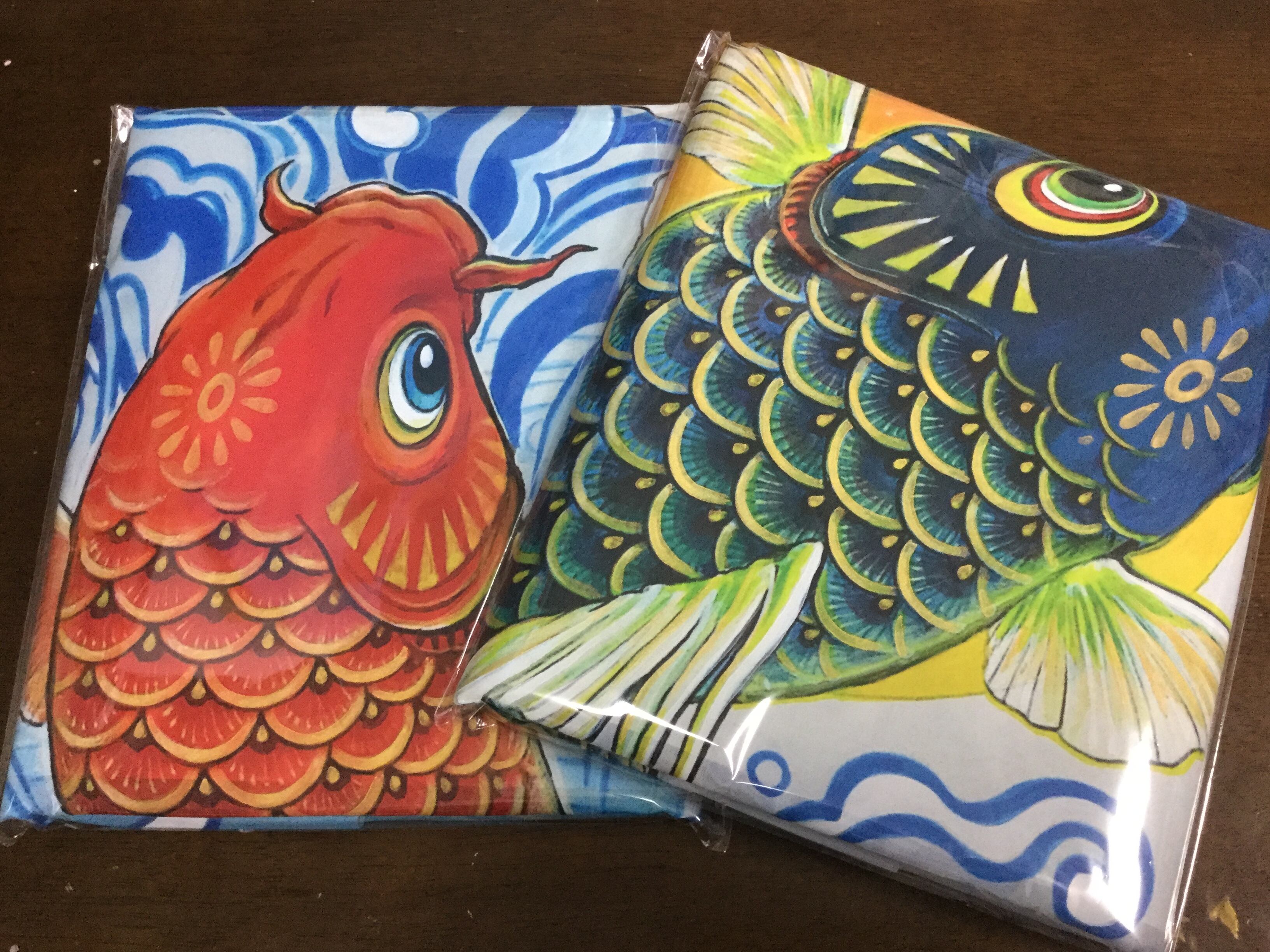 黒澤育オリジナル幟旗「鯉のぼり」3匹バージョン180×60cm | IKU