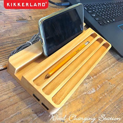 Wood Charging Station ウッドチャージングステーション USB 充電 KIKKERLAND キッカーランド DETAIL