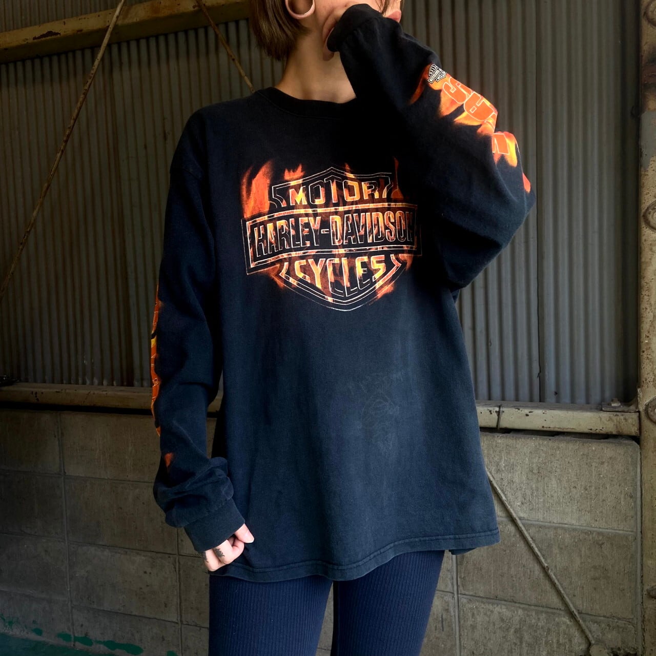 Harley-Davidson ハーレーダビッドソン ロングTシャツ メンズXL 古着 