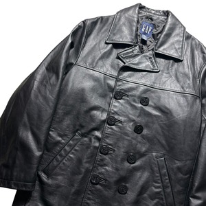 vintage 1990’s “OLD GAP” black leather P-coat
