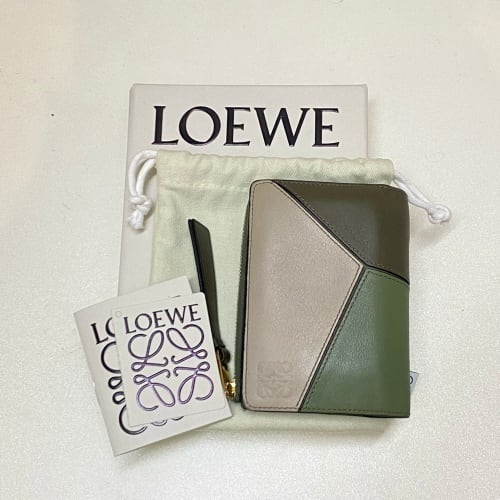 LOEWE ロエベ パズル スリム バイフォールド ウォレット カーキ