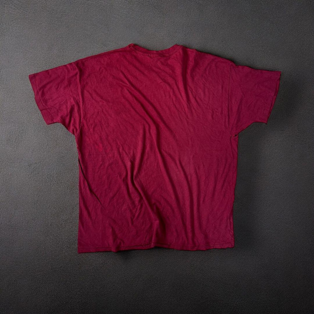 90s Pocket TEE Hanes 無地Tシャツ USA製 シングルステッチ ポケT ボルドー 古着 - 2