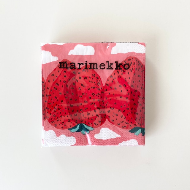 2021春夏【marimekko】カクテルサイズ ペーパーナプキン MANSIKKAVUORET ローズ 20枚入り