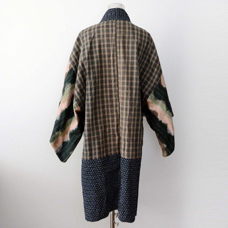 羽織 着物 藍染 絣 クレイジーパターン ジャパンヴィンテージ | Haori Jacket Indigo Kasuri Crazy Pattern  Kimono Japan Vintage | 難波商店 powered by BASE