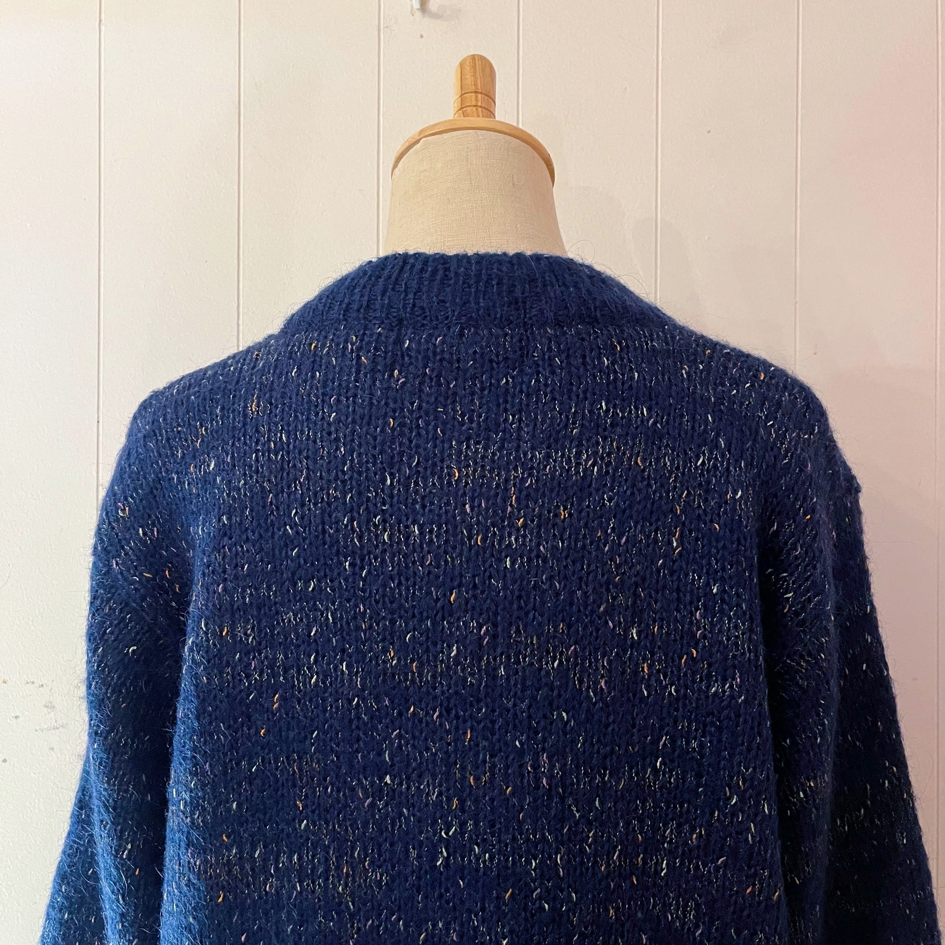 lame flower liner knit cardigan