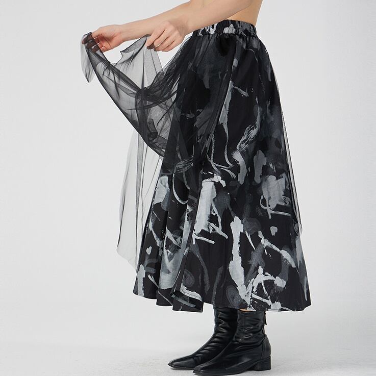 sheer patterned skirt　　　1-1174